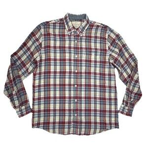 Weatherproof Shirt Men's Size Large Plaid Button Up Long Sleeve Collared Relaxed